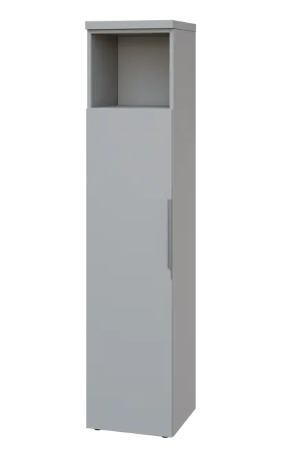 SIN 5 - 4DN kancelářská skříň, 1-dveřová/nika, levá, 1820x400x400, šedá